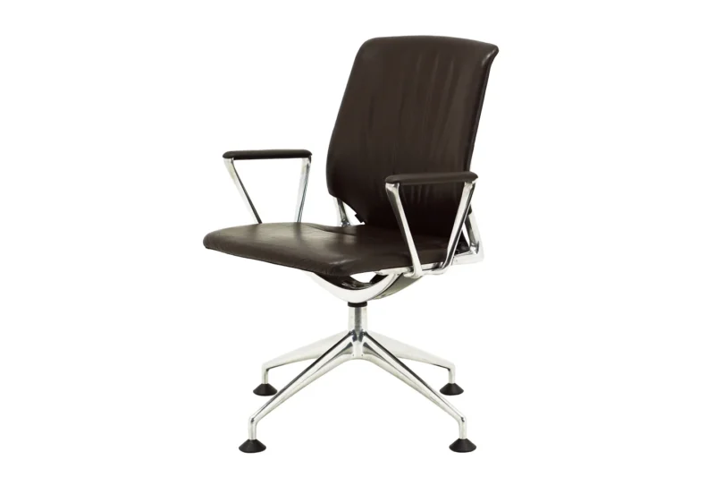 Vitra Meda Chair Besucherstuhl Leder / Braun