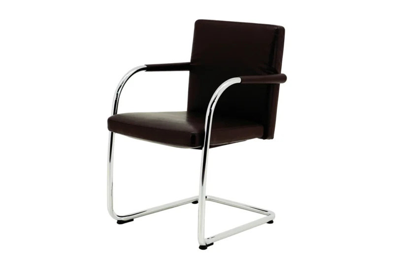 Vitra VisaSoft Freischwinger Leder / Braun *nicht stapelbar*