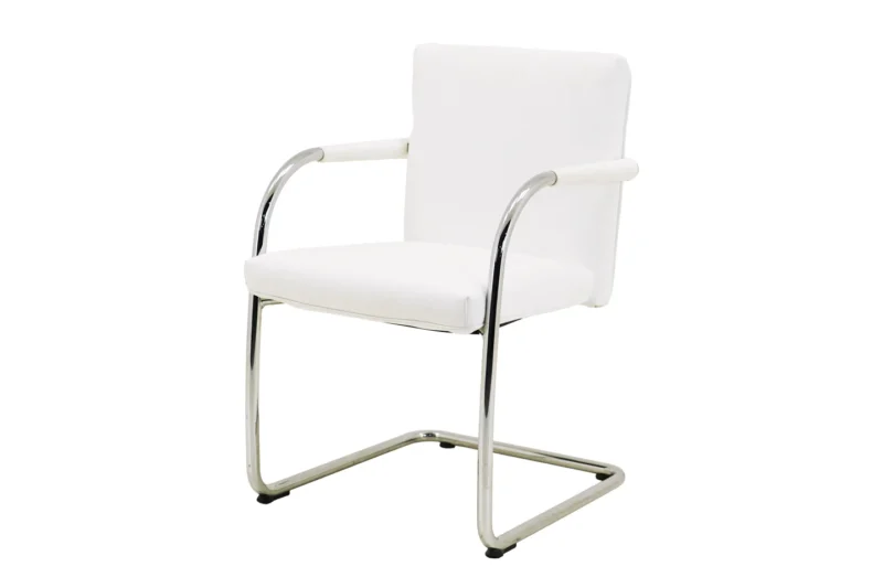 Vitra VisaSoft Freischwinger Leder / Weiß *nicht stapelbar*