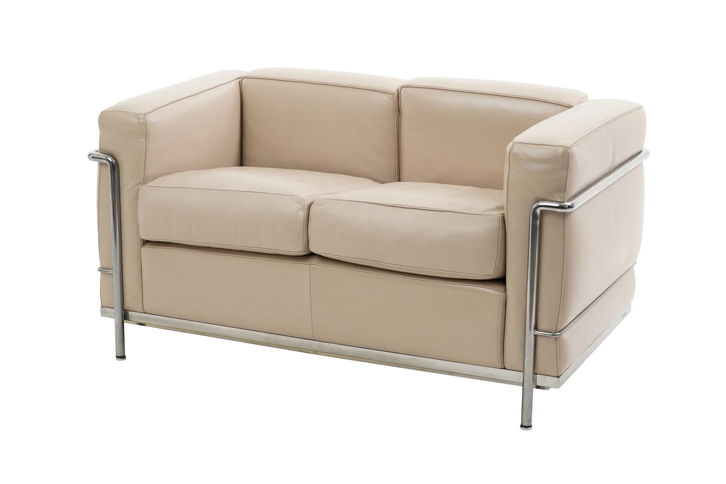 Cassina LC2 Le Corbusier 2-er Sofa Leder / Beige