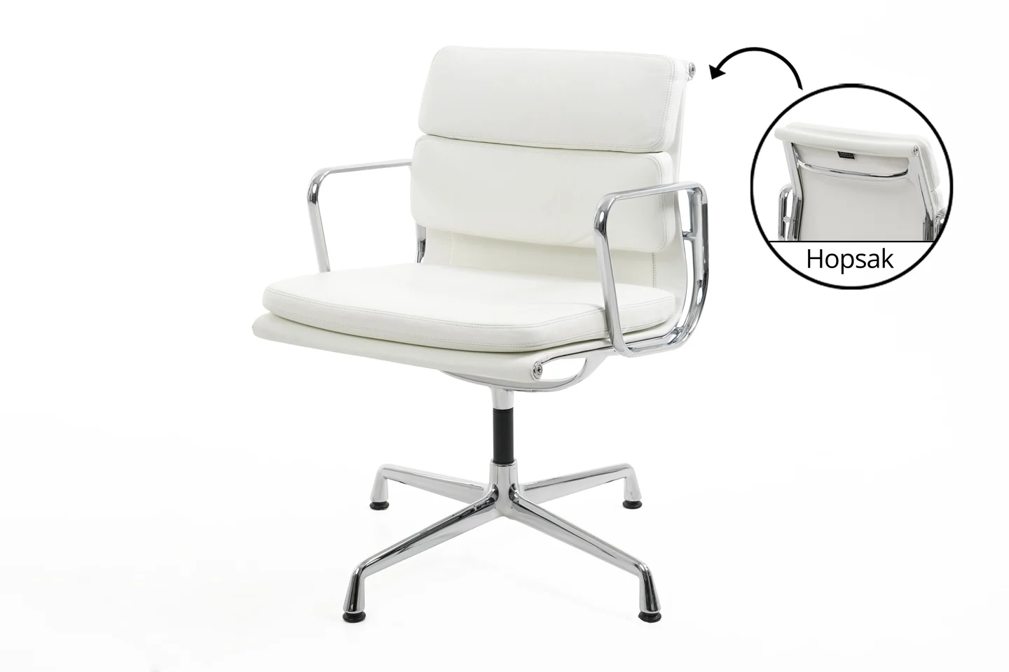 Vitra Soft Pad EA 208 Besucherstuhl Leder / Weiß