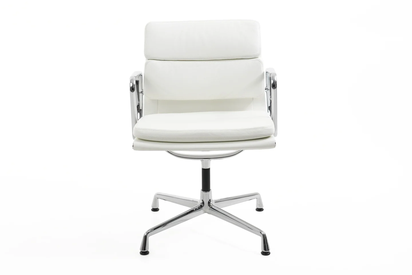 Vitra Soft Pad EA 208 Besucherstuhl Leder / Weiß
