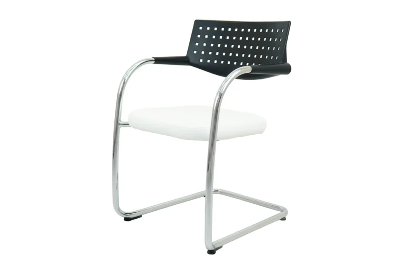 Vitra VisaVis Freischwinger Kunstleder / Weiß