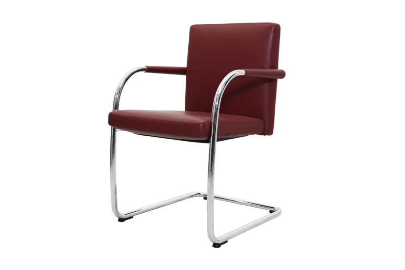 Vitra VisaSoft Freischwinger Leder / Rot *nicht stapelbar*