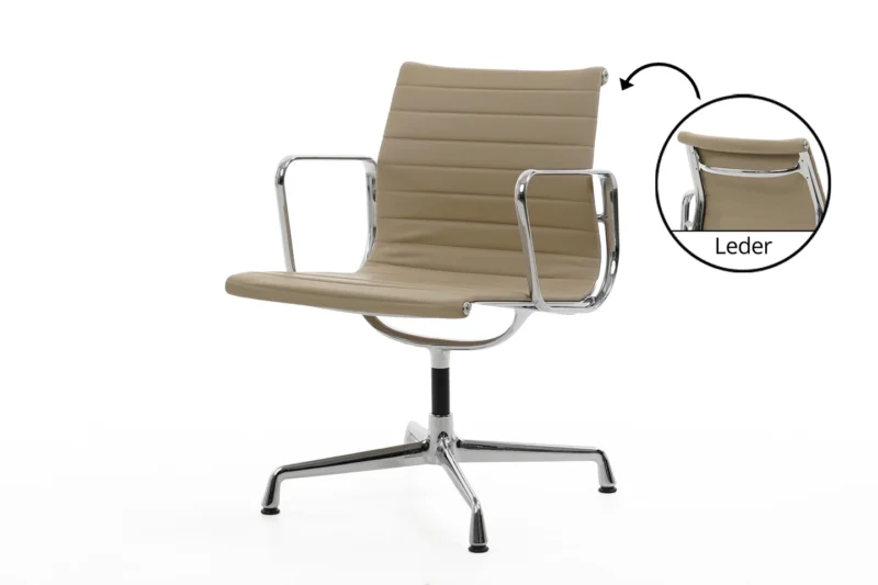 Vitra EA 107 Leder / Beige *nicht drehbar*